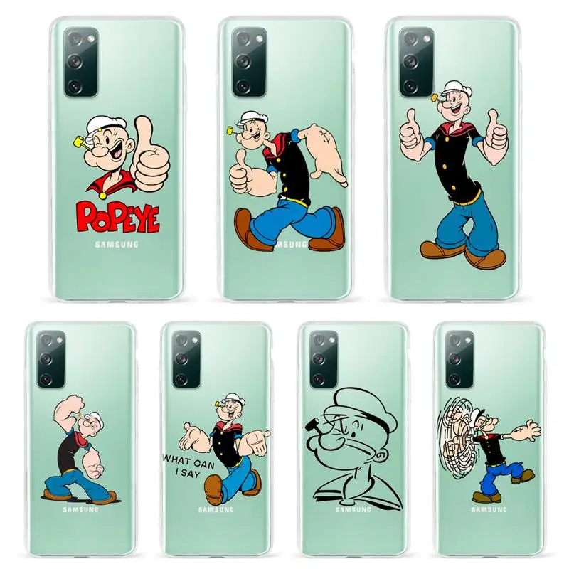 Забавный мультяшный чехол Popeyes для телефона прозрачный Samsung S20 S9 S10 S8 Plus A21s A71