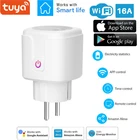 ЕС 16A умный Wi-Fi разъем с Мощность монитор умный дом Беспроводной розетка таймер затычки работает с Amazon Alexa Google Home приложение Tuya