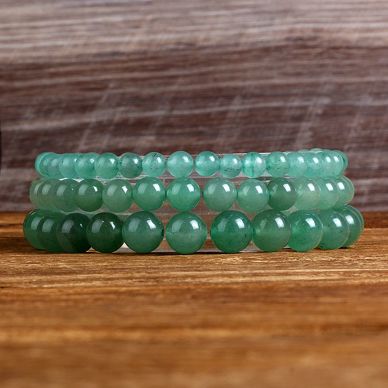 

New Fashion Natural Jewelry Green Aventurine Round Beads Bracelet Be Fit for Men and Women Accessories and Amulets Jewelry Gifts