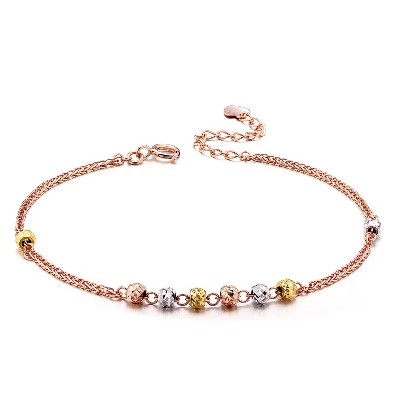 

Новый стиль 925 пробы серебро браслет Изысканные розовые браслет из бусин золотого цвета для женщин браслеты с подвесками, ювелирное изделие, подарок