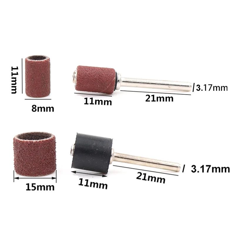 102pcs Grit Sanding Paper Drum Kit with 3.2mm Sandpaper Mandrels Mini Drill Accessories for Dremel Nail Drill Rotary Tools