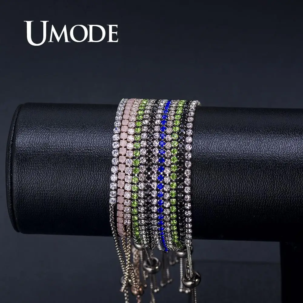 

UMODE 4 Colors Fashion Cubic Zirconia Tennis Bracelet & Bangles for Women Gift New Luxury Armbanden Voor Vrouwen Bijoux UB0124X