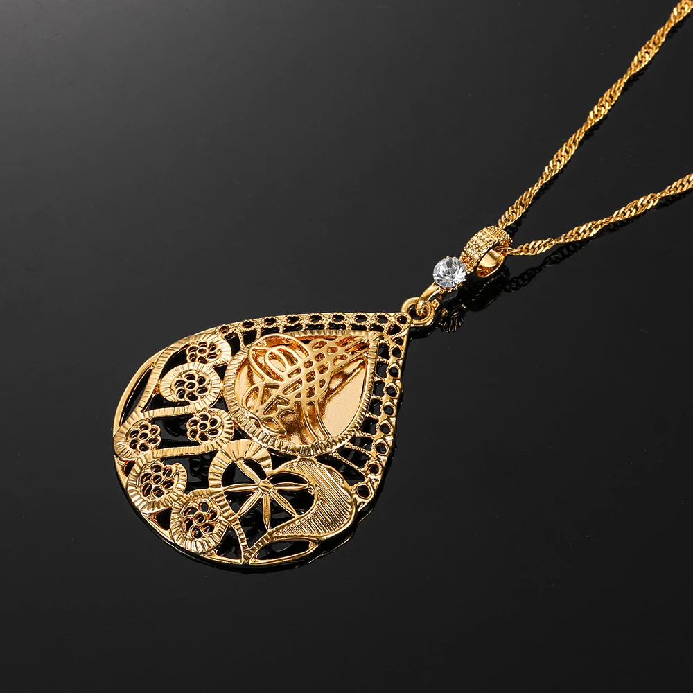 Ожерелье с кулоном в арабском стиле и мусульманской цепью для женщин золотой