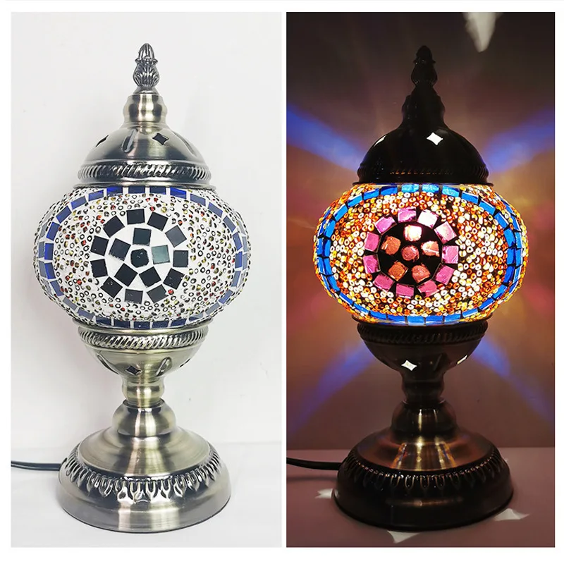 

Handmade Mosaic Lamp Colored Glaze Decorative Nightlight LED Desk Lamp