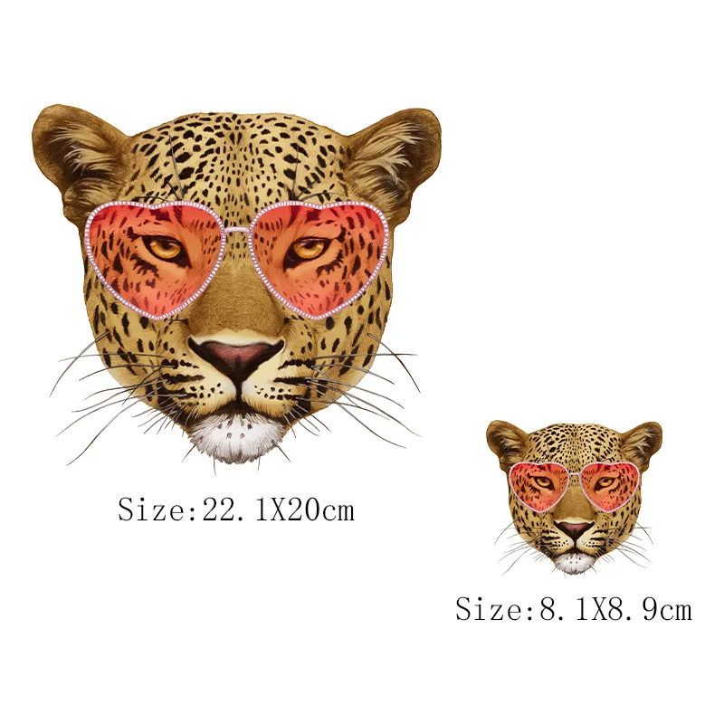 

Thermal Stickers On Clothes Leopard Animals Patches DIY Iron On Patches For Clothing Heat Transfers Fashion Girl T-Shirt Sticker