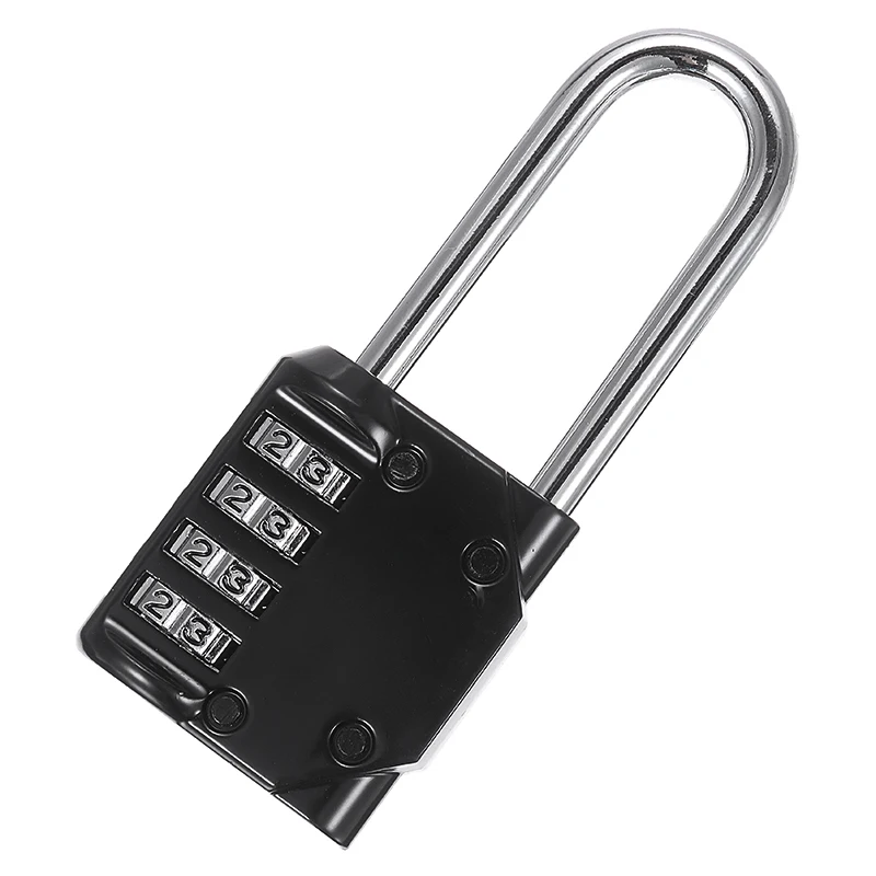 4 Digit Lock Padlock Durable Waterproof Long Shackle Number Locks For Door Suitcase Bag Package Cabinet | Обустройство дома