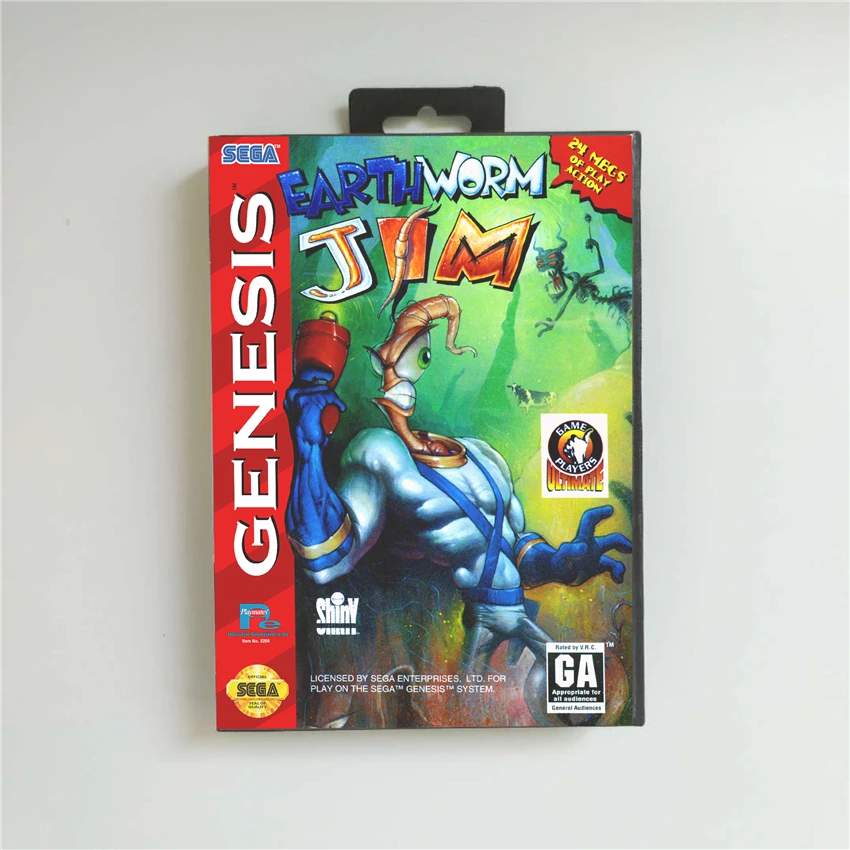 Игровая карта Earthworm Jim крышка США с розничной коробкой 16 бит MD для игровой консоли