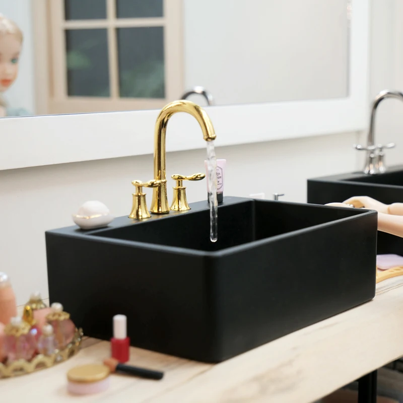 Миниатюрный смеситель для кукольного домика кухонная раковина умывальник Blyth