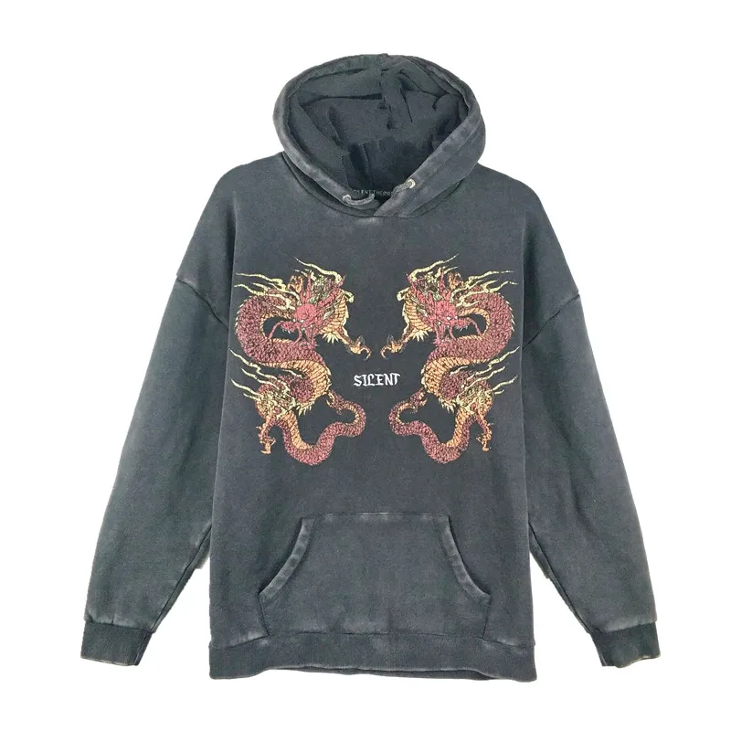 

Women's Heavy Metal Motorcycle Dragon Vintage Oversized Hoodie Hoody UK Size 10 US Size M