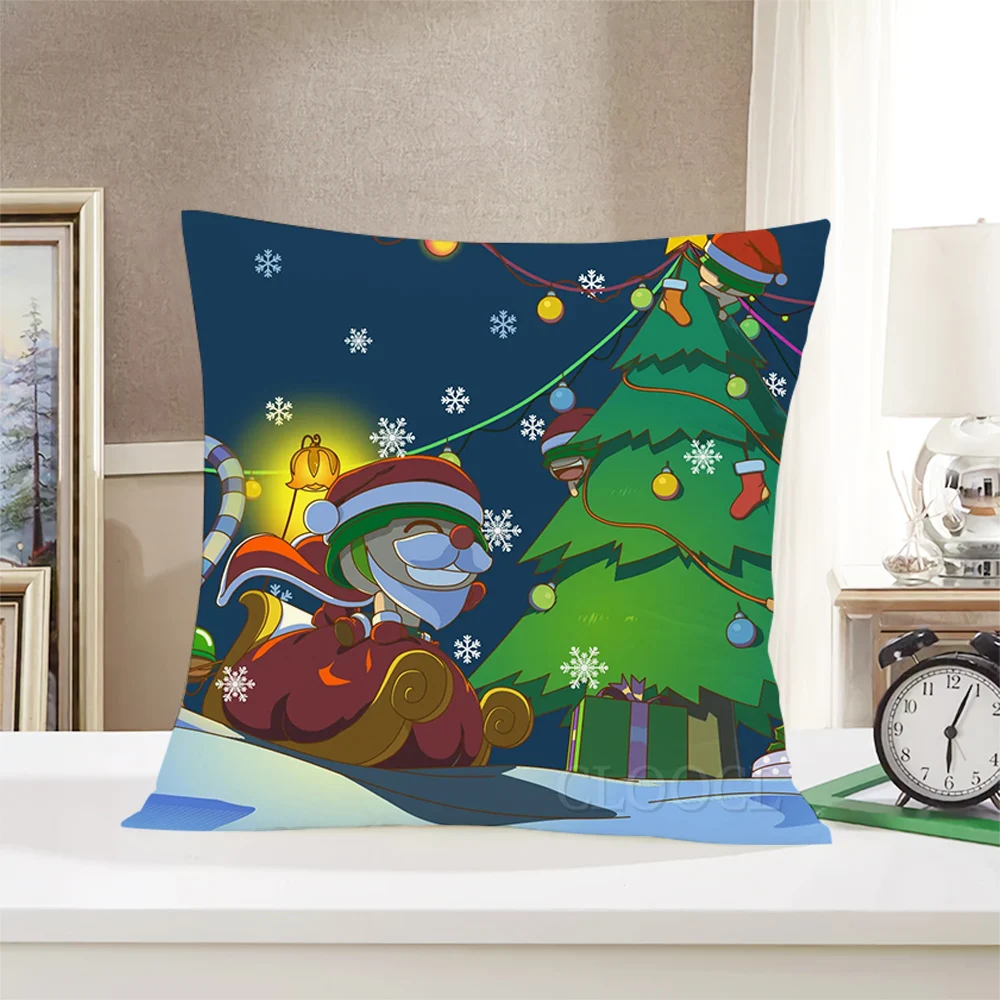 

CLOOCL Christmas Pillowcases Cartoon Santa Claus Paradise Merry Christmas Cushion Cover Funny Festival Pillow Cover