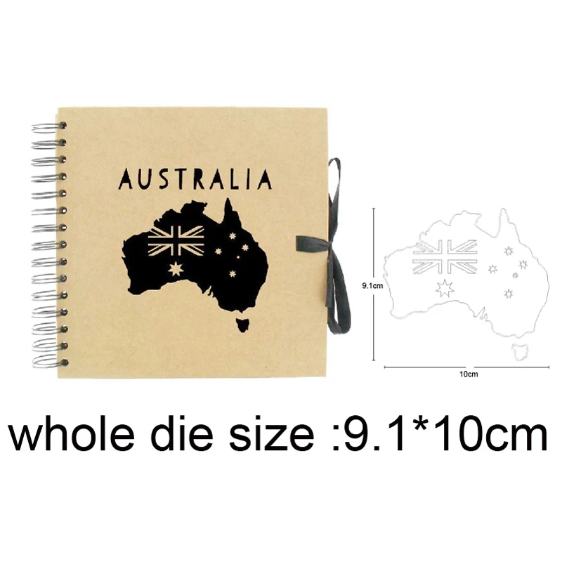 

Australia Flag Map Metal Cutting Dies Stencils For Scrapbooking dies DIY Crafts Photo Cards Making Embossing Die Cuts 2020 New