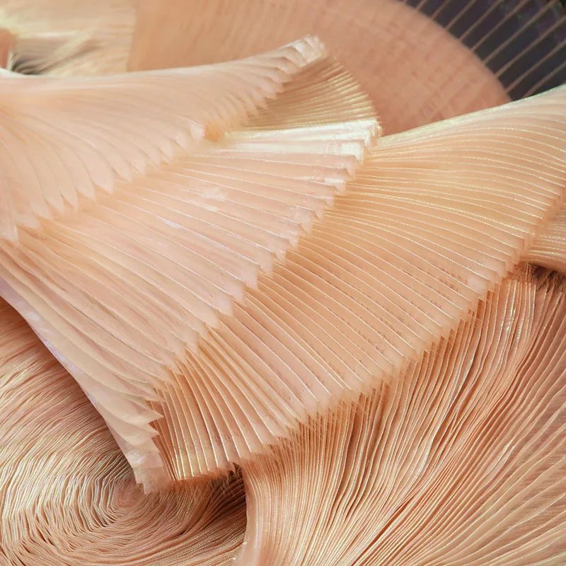 

9 Colors Pleated Fabric By The Meter,Mesh Fabric for Sewing Dress Design Fashion DIY Shape,Stage And Wedding Background Fabrics