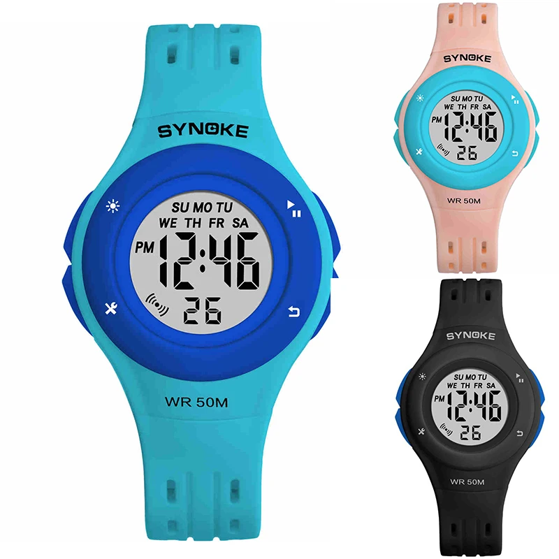 SYNOKE Kids' Watch 5bar Waterproof Luminous Multifunction Sports Wrist Watch For Boy Girl Children's Student Clock Digital Watch