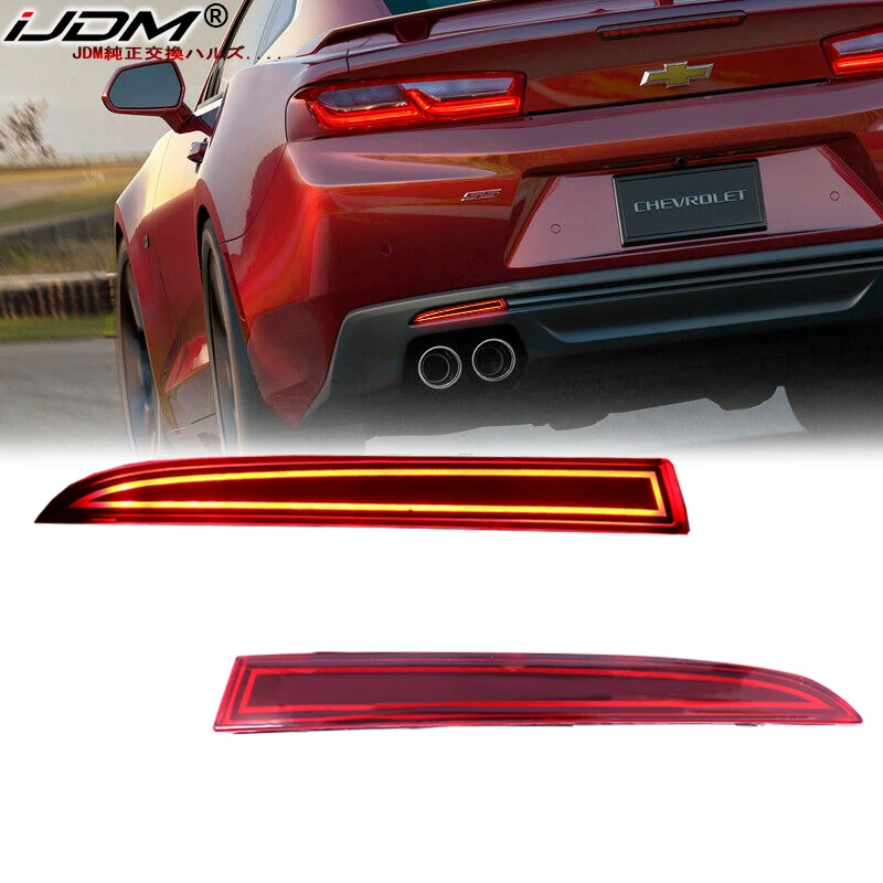 IJDM OEM 3D оптический стиль Светодиодный отражатель бампера фары для 2016 2020 Chevy Camaro