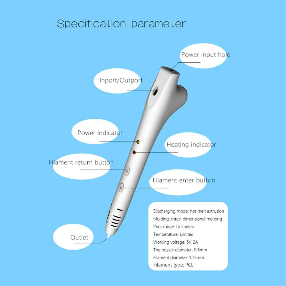 3d ручка QCREATE QW01 14S 20 цветов 100 м 1 75 мм|3D ручки| |