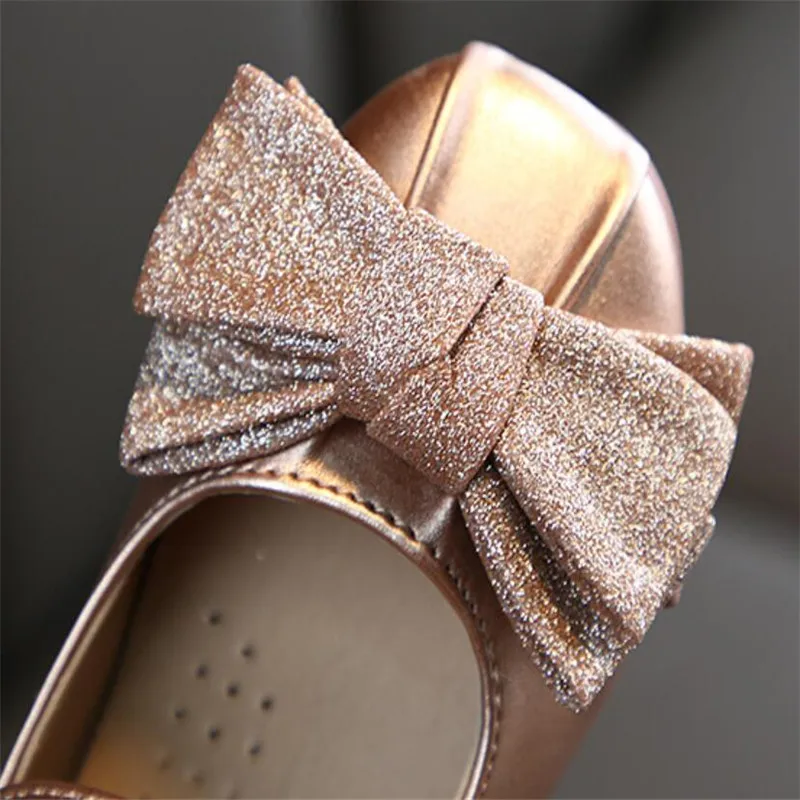 Обувь для девочек Вечерние черные туфли принцессы с бантом Школьная обувь mary jane