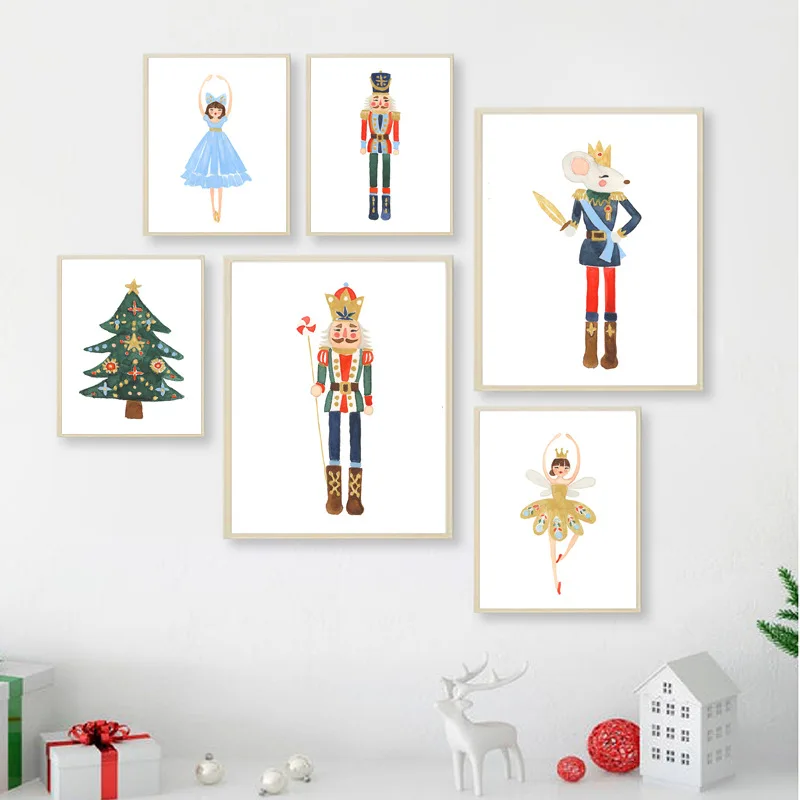 

Watercolor Nutcracker Cartoon Canvas Decorative Canvas Painting For Living Room Decoration Home Decor