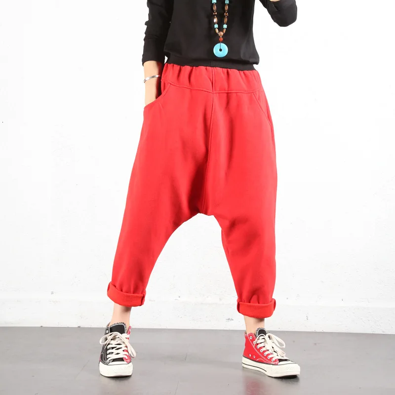 Брюки-султанки BF в стиле хип-хоп мешковатые флисовые штаны карамельных цветов