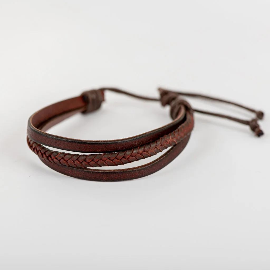 Часы с плетеным ремешком кожаный Веревка для браслетов обработанная воском