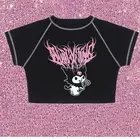 Готический футболка эстетическая футболка y2k футболка в винтажном стиле футболка Street рубашка Harajuku футболка в стиле панк футболка готический рубашка Rap