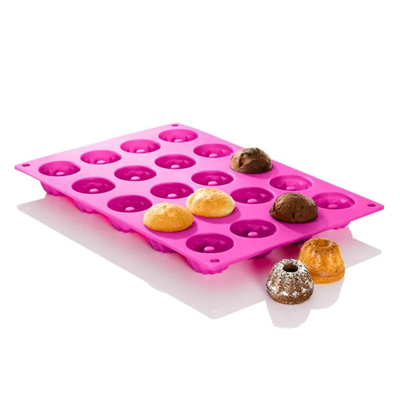 

20cup 30*20cm Silicone Savarin(Dia 4cm) Mini Cake Pan Pudding Chocolate Mold Muffin Mould DIY Baking Tools