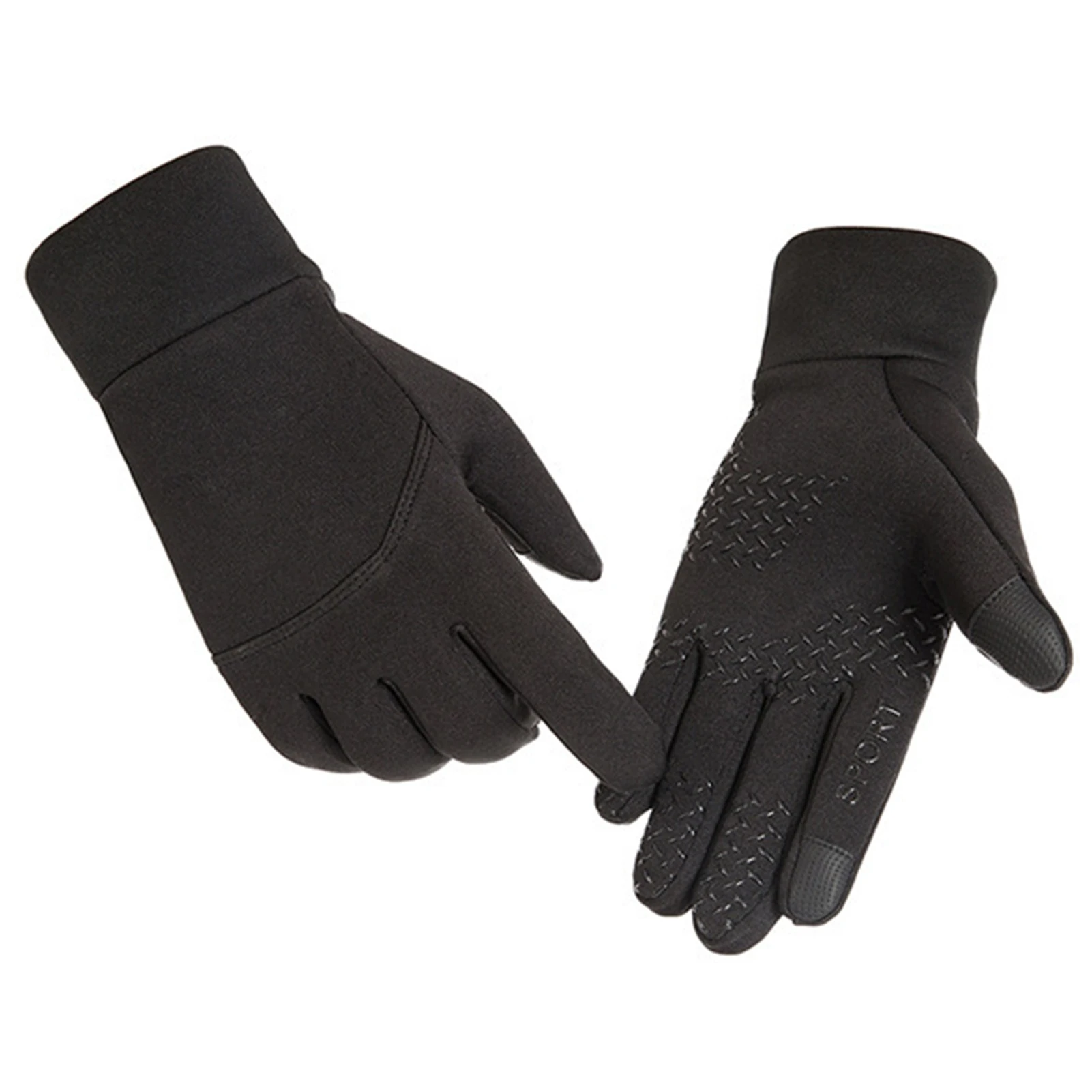 1 пара мужские черные перчатки варежки Зимние сохраняющие тепло