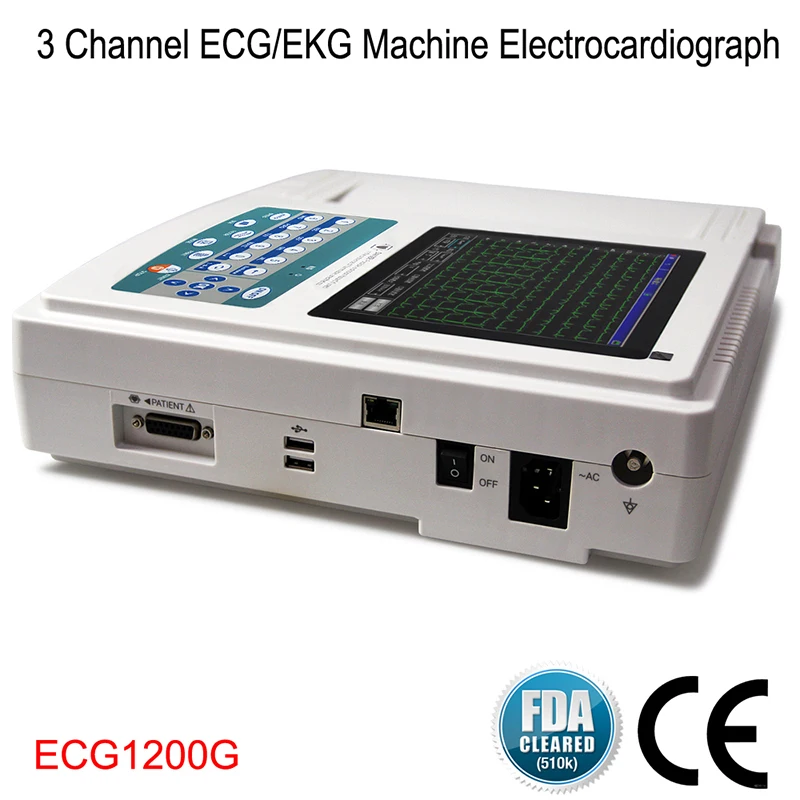 ECG1200G Женская ЭКГ машина цифровой электрокардиограф 12 каналов свинцовых сигналов