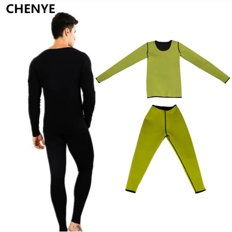 2020 Men Body Shapers Long Sleeve Pants Neoprene Sweat Sauna Weight Loss Waist Trainer Workout Slimming Shapewear Fitness Shirts