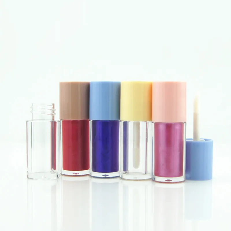 

Mini 2ml Lip Gloss Tube With Wand Pink Blue Yellow Cap 50/100PCS Empty Clear Lipgloss Empty Bottle Lip Makeup Cosmetic Container