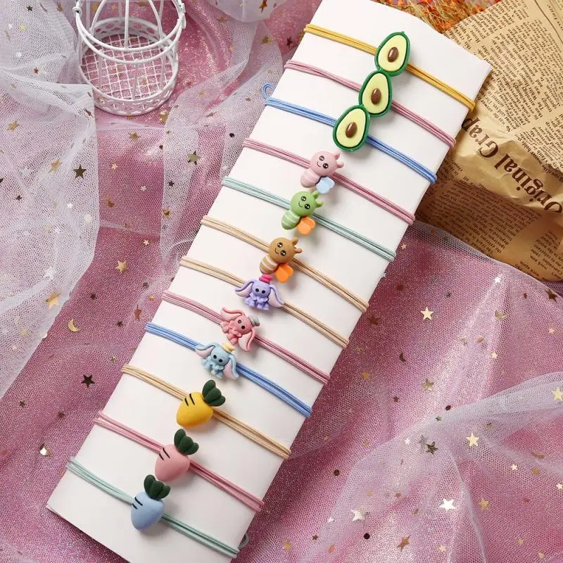 12 шт. Мультяшные эластичные резинки для волос девочек и женщин резинка с