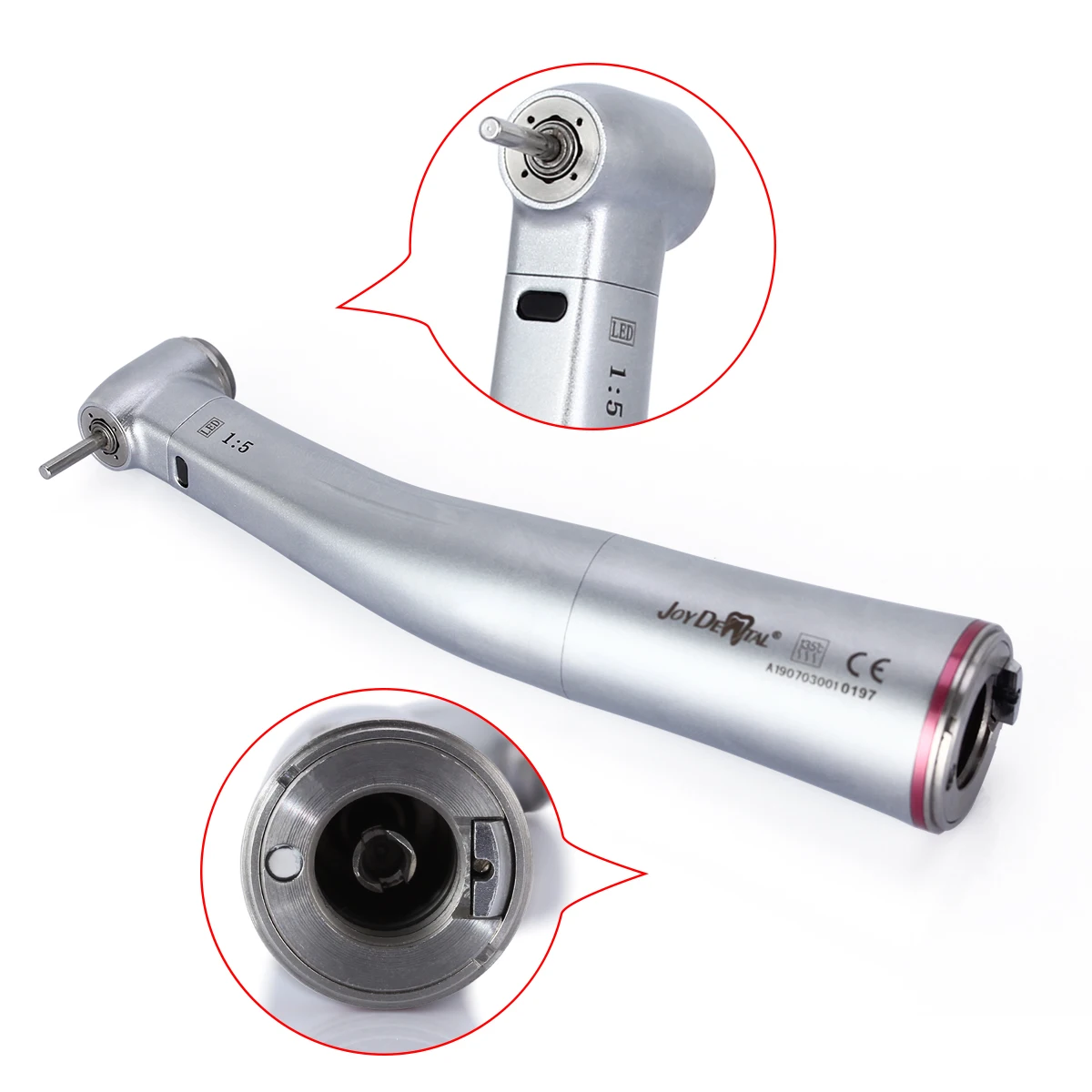 Зубные 1:5 волоконно оптическое увеличение с косым углом Кнопка бормашины патрон