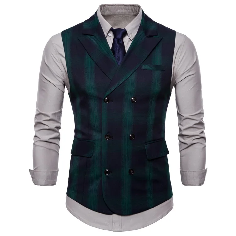 

Men's Vests Fashion Suit Vest Men Formal Dress Plaid Sleeveless Jacket Wedding Waistcoat Formal Business Vest