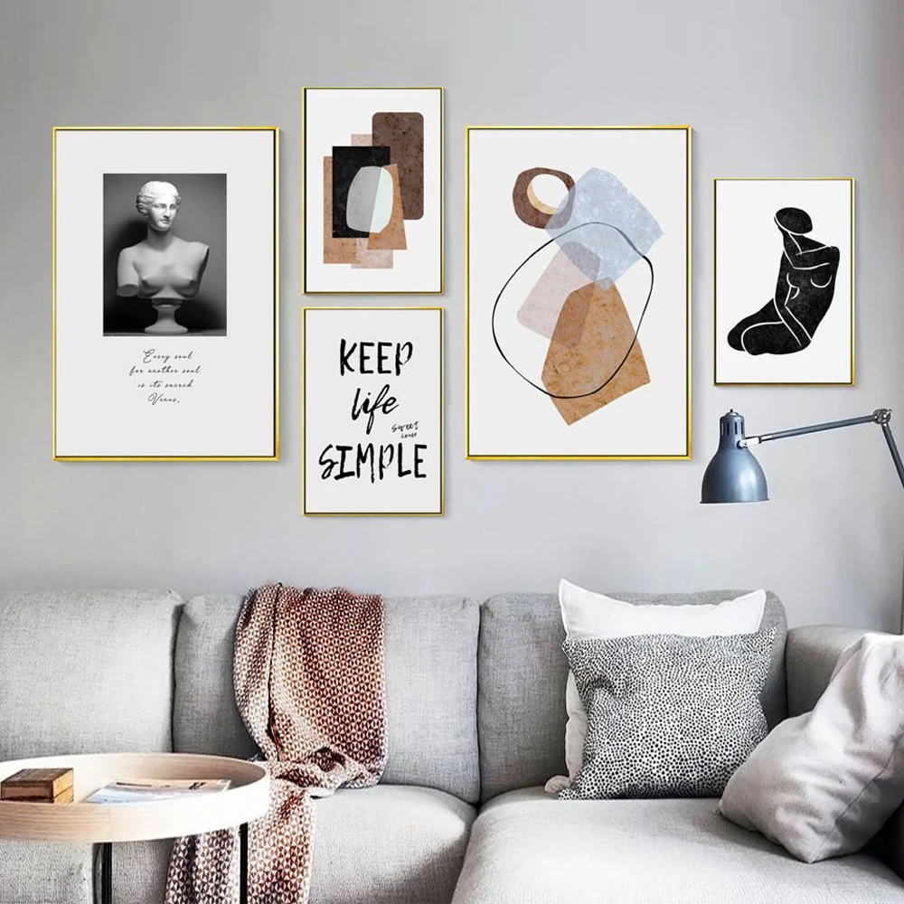 Абстрактная Скандинавская в виде геометрических фигур Venus Wall Art Современная