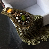 handmade rock trend jewelery tassel big shoulder brooch epaulet epaulettes spikes escapulario blazer accessories pin badge