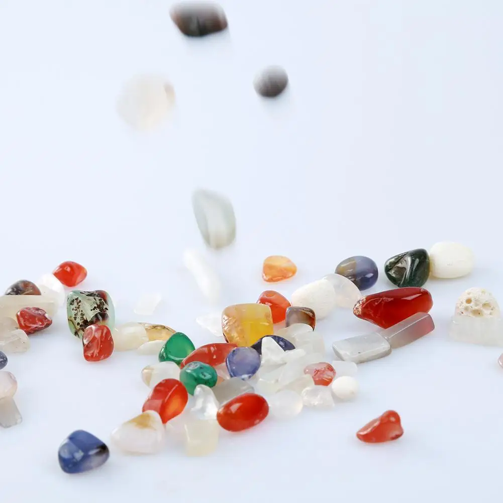 

1 Bag 100g Colorful Mixed Irregular Shape Tumbled Stones Rock Gem Beads Chips Home Decoration