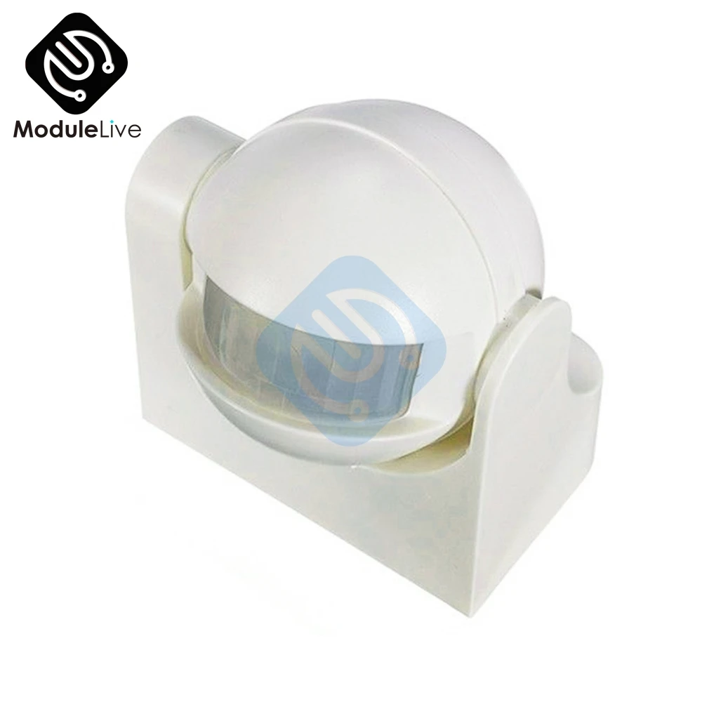 Белый наружный датчик движения PIR 180 градусов детектор для коридора прихожей