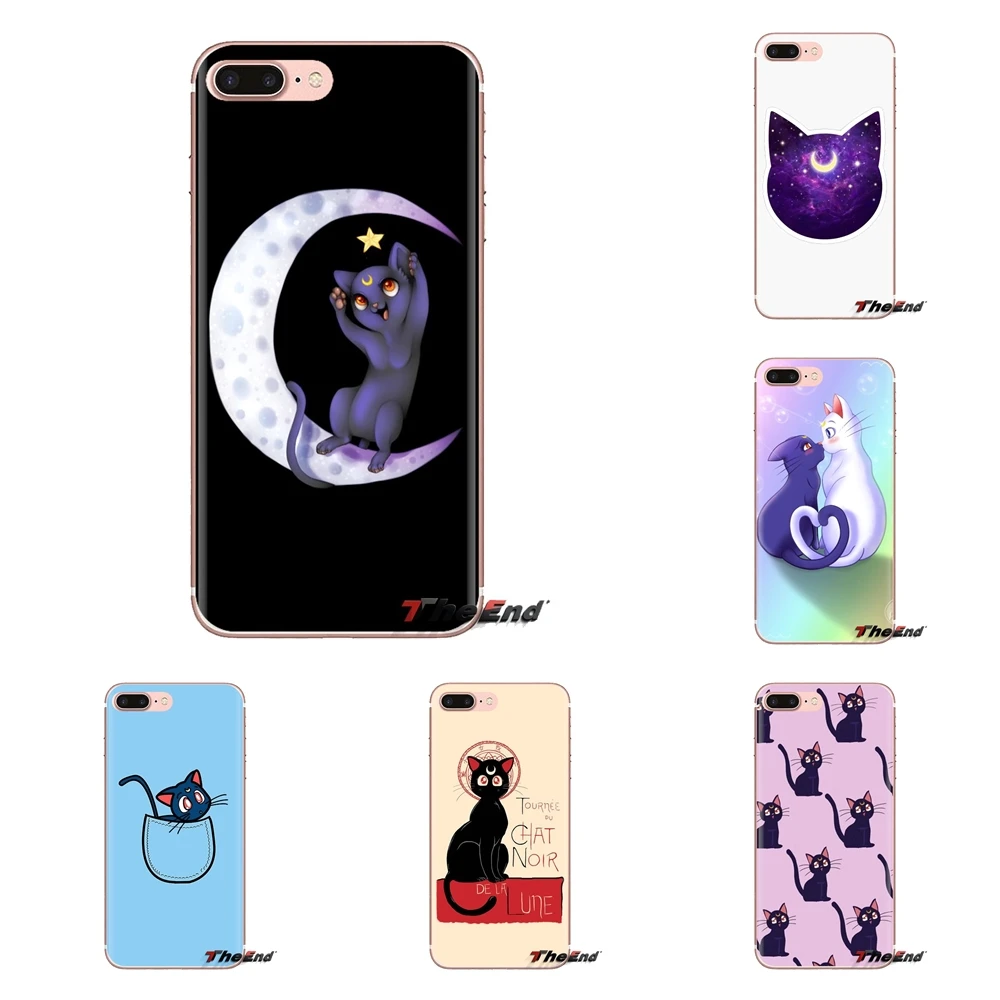 Чехол из ТПУ с аниме Сейлор Мун Луна Кот для Xiaomi Mi3 Samsung A10 A30 A40 A50 A60 A70 Galaxy S2 Note 2 Grand
