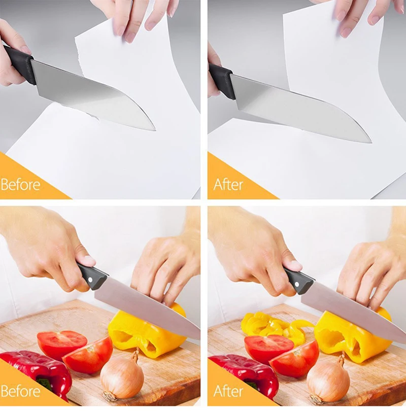 Knife Sharpener Kitchen Knives Sharpening Stone 3-Stage Diamond Ceramic Tool Sharpens Dull Quickly | Дом и сад