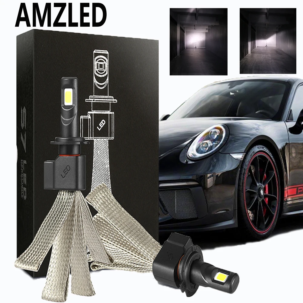 AMZLED LED H7 H4 9005 H11 S7 автомобильные лампы для передних фар H8 H9 HB1 H1 HB3 9006 9007 880 H27 12В 55 Вт