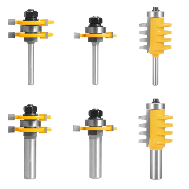 

Professional Router Bit Set 1/2 1/4 Shank High Impact Strength Carbide Alloy Tenon Material Milling Tool for Woodworking