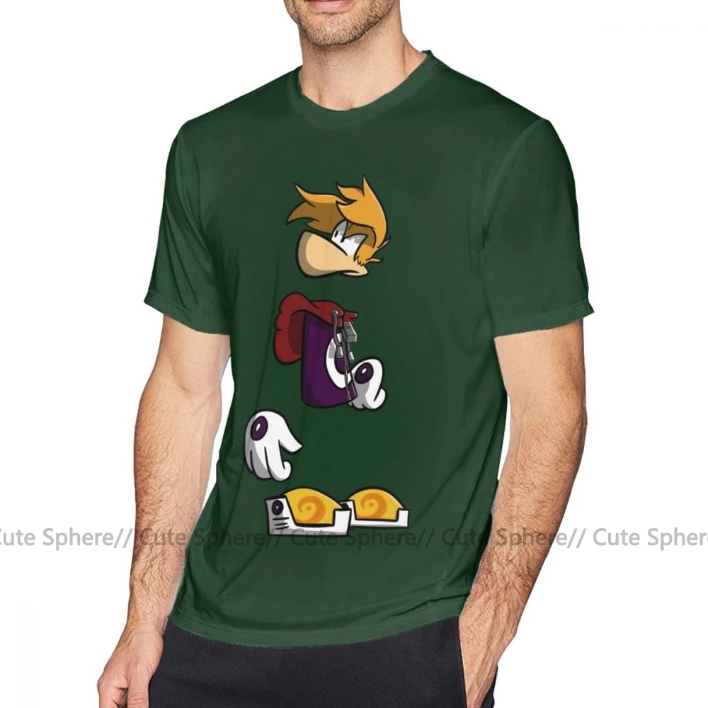 Футболка Rayman, футболка Rayman, футболка с принтом, 100 хлопок, футболка, 6xl, модная, забавная, с коротким рукавом, Мужская футболка - Цвет: Dark Green
