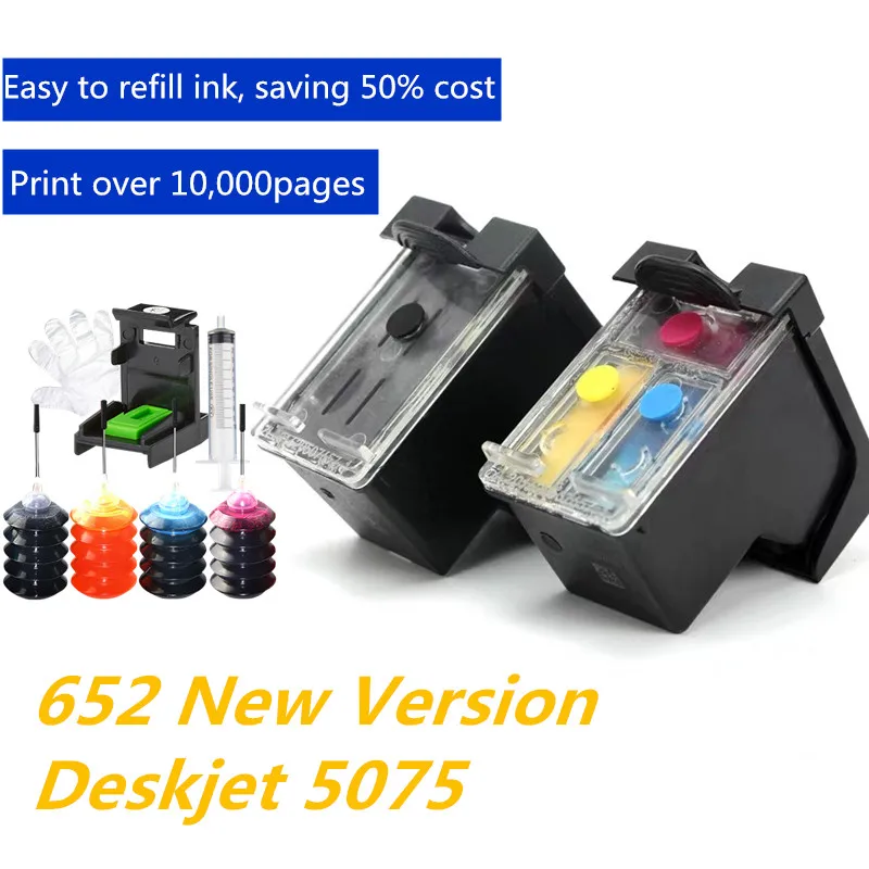GraceMate многоразовый картридж Замена для HP652 XL 652 DeskJet 1115 2135 3635 5075 5076 5078 5085 2675 2676 2677