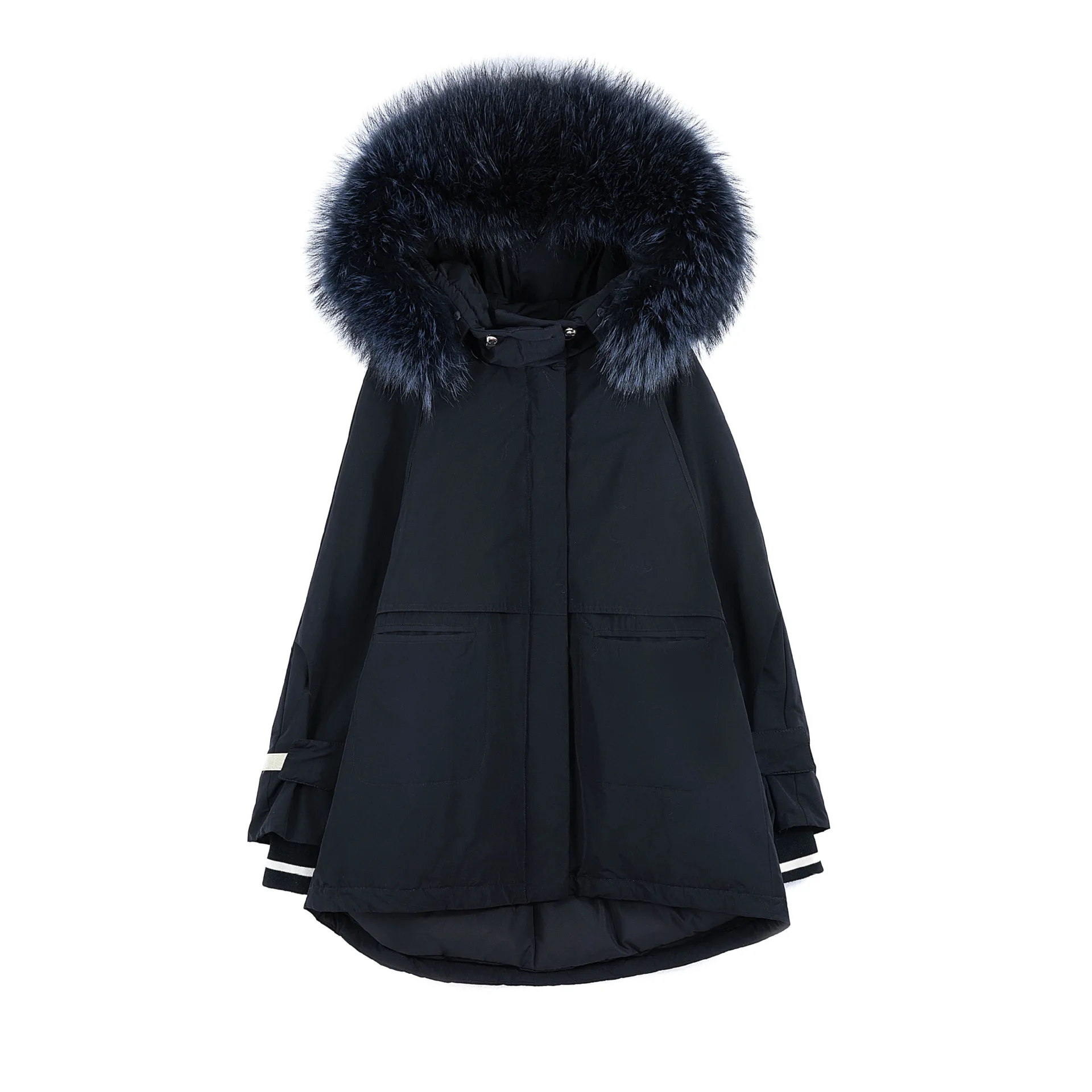 

Luxury brand winter down jacket women's new loose loose hooded big fur collar casual short autumn winter coat women