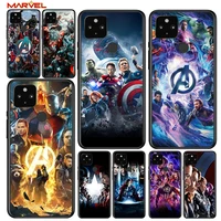 marvel avengers hero shockproof cover for google pixel 5 5a 4 4a xl 5g black phone case shell soft fundas coque capa
