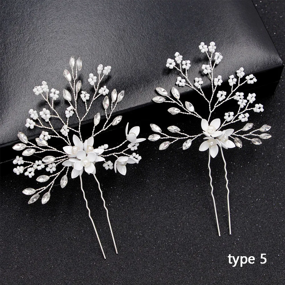 Модные шпильки для волос Стразы с жемчугом заколки Свадебные зажимы тиара