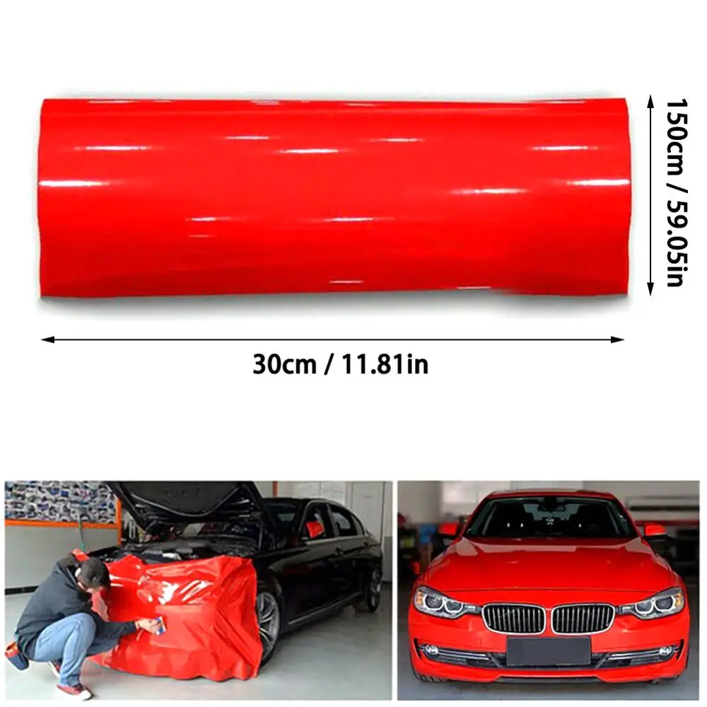 1Roll Super Gloss Red Vinyl Film Car Wraps Auto Glossy Foil Wrap Vehicle Sticker 30 X 152cm | Автомобили и мотоциклы