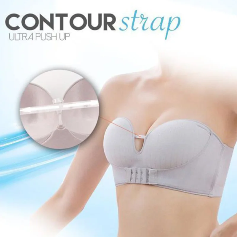 

Strap-free Inflatable Wireless Front Buckle Strapless Underwear Sexy Lingerie Soft Push Up Bras Bralette Strapless Bra A7