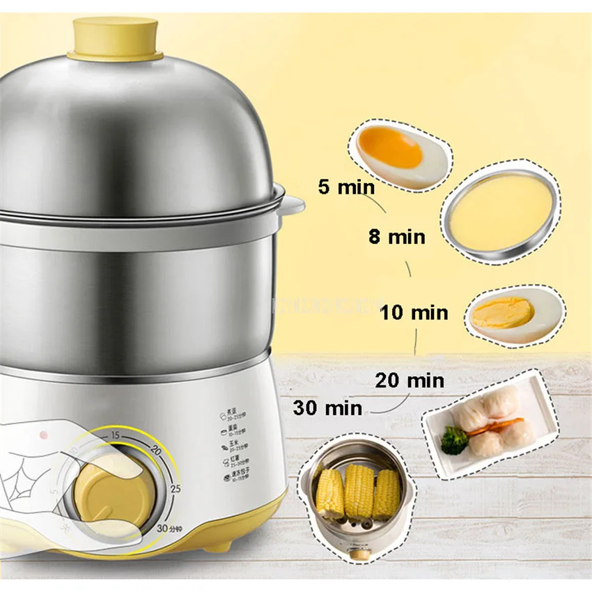 

Multifunctional Electric Boilers 2-Layer Rapid Egg Cooker Steamer Egg Poacher Boiler 14 Egg Capacity Removable Tray