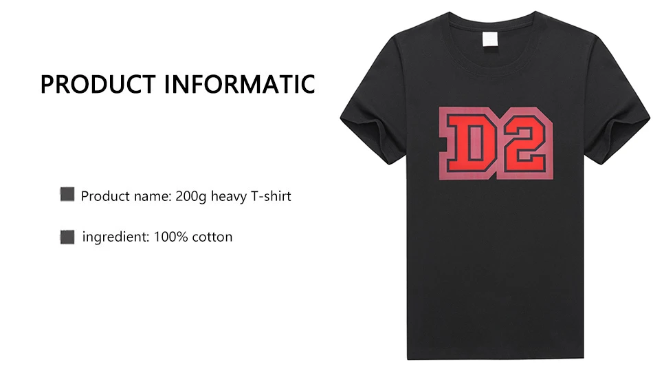 

dsq brand summer style 100% cotton black casual O-Neck short sleeve tees white letter T-shirt for men 2013