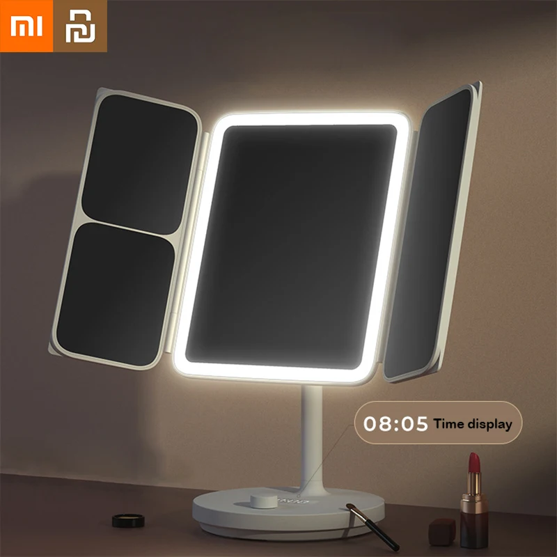 

NEW Xiaomi Youpin Led Desktop Vanity Mirror Desktop Dormitory Vanity Mirror Net Celebrity Student Fill Light Portable Folding
